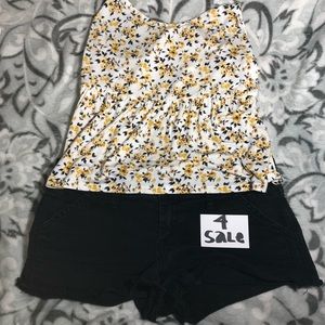 Black Denim Low Rise Short Shorts